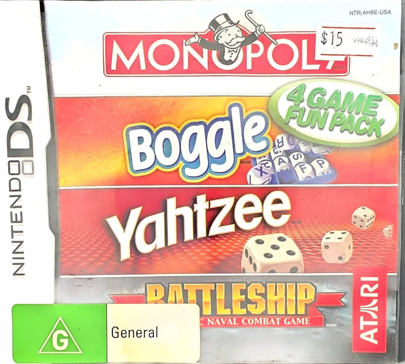 Monopoly, Boggle, Yahtzee, Battleship: 4 Game Fun Pack