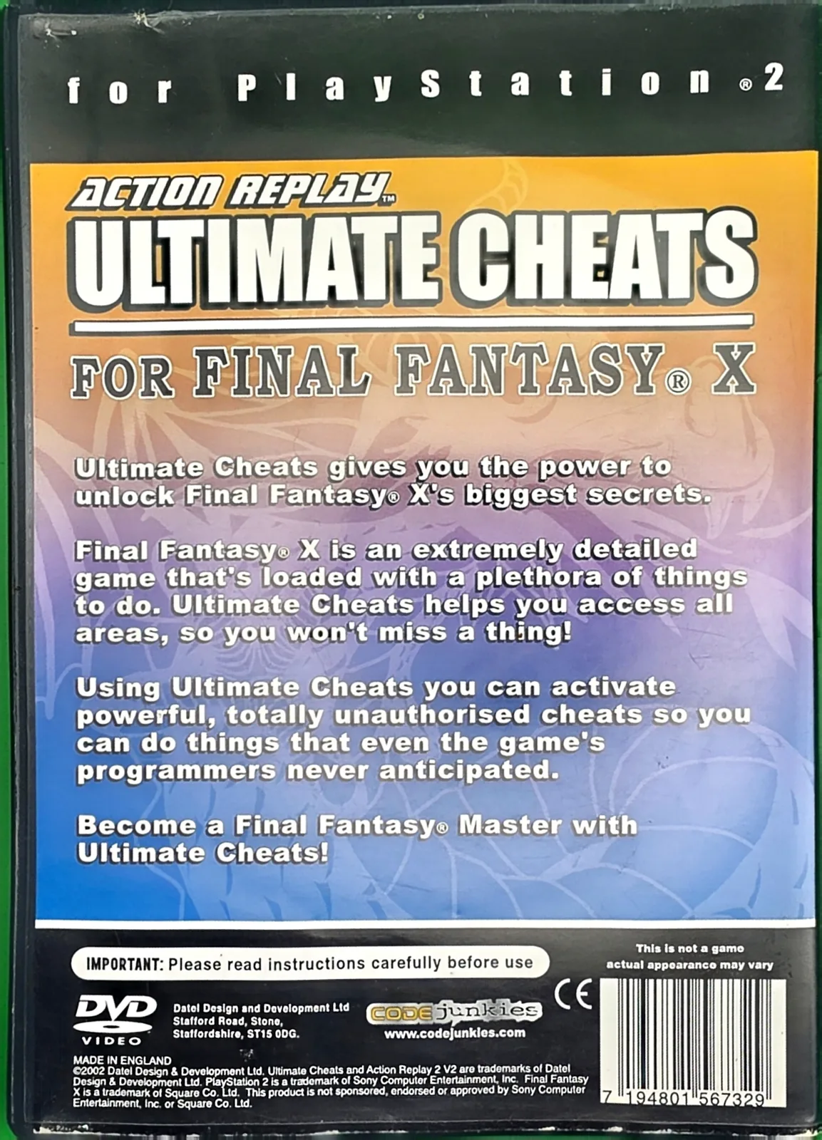 Action Replay Ultimate Cheats for Final Fantasy X, photo 2